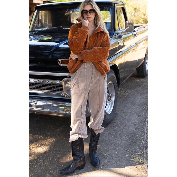 Ginger Ultra Cozy Vintage Style Oversize Jacket Large Front Pockets Chunky EUC - Picture 10 of 14